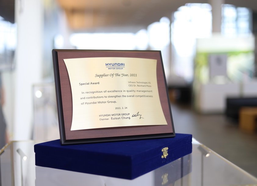 Hyundai Motor Group ehrt Infineon für Lieferkompetenz und strategische Zusammenarbeit bei Elektroautos